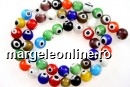 Margele Evil eye, rotund, multicolor, 8mm