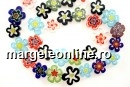 Margele chevron, mix de flori, 10-20mm