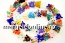 Margele millefiori, fluturi, multicolor, 12mm