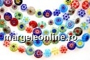 Margele chevron, disc, multicolor, 8mm