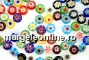 Margele chevron, disc, multicolor, 10mm