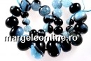 Natural agate, druzy quartz geode, aquamarine blue, round donnuts, 12-30mm