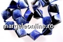 Natural agate, druzy quartz geode, royal blue, pyramid, 22mm