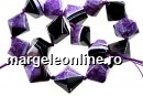 Natural agate, druzy quartz geode, purple, pyramid, 22mm