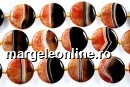 Natural agate, druzy quartz, orange, round disc, 30mm