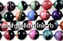 Natural agate, druzy quartz geode, multicolor, round , 24mm