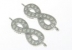 Link, infinity, crystals, rhodium-plated 925 silver, 16.5mm - x1