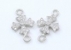 Link, cross, rhodium-plated 925 silver, 18mm - x1