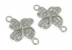 Link trifoi cu cristale argint 925 placat cu rodiu, 15.5mm  - x1