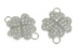 Link trifoi cu cristale argint 925 placat cu rodiu, 14mm  - x1