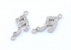 Link nota muzicala cu cristale, argint 925 placat cu rodiu, 16mm  - x1