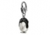 Swarovski, breloc Perky Penguin, white pearl - jet hematite, 27mm - x1