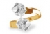Ring base, 925 silver, Swarovski 4841 cube 6mm, adjustable, - x1