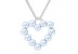 Heart pendant base, for 12 4mm pearls with a hole - x1