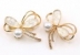 Brochure, Bow with Crystals and Pearls, 3.5x4cm - x1