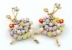 Brosa martisor, Balerina cu flori si cristale, 5.5x3.8cm - x1
