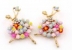 Brosa martisor, Balerina cu flori si cristale, 5.5x3.8cm - x1