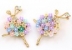 Brosa martisor pastel, Balerina cu flori si cristale, 5.4x3.9cm - x1