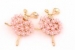 Brosa martisor frez, Balerina cu flori si cristale, 5.4x3.9cm - x1