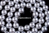Perle tip Mallorca, rotund, argintiu intens, 6mm
