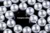 Perle tip Mallorca, rotund, argintiu, 10mm