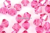 Swarovski, margele bicone, rose, 6mm - x10