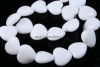 Margele agate albe, inima, 18x17mm - x10