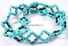 Turquoise magnesite, flower frame, 20mm