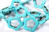 Turquoise magnesite, flower frame, 33.5mm