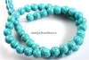 Turquoise magnesite, round, 8mm