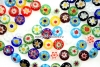 Margele chevron, disc, multicolor, 10mm