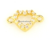 Link inimioara, argint 925 placat cu aur, 12.5x8mm - x1