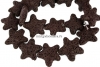 Margele lava naturala, maro, stea de mare, 25x24mm - x18