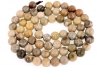 Coral fossil, round, grey, 6.5mm