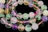 Mix white, pink quartz, prehnite, amethyst, citrine, microfaceted round, 10mm