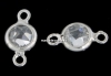 Link, argint 925 placat cu rodiu, crystal clear, 10x5mm - x1