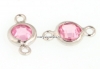 Link, argint 925 placat cu rodiu, crystal rose, 10x5mm - x1