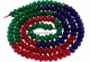 Agate, faceted rondelle, ruby-green-blue, 4.5mm