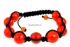 Bratara shamballa orange agate, 12mm - x1
