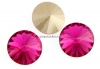 Swarovski, rivoli, fuchsia, 12mm - x2