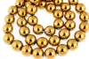 Golden hemalyke (hematit), round, 8mm