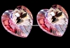 Swarovski, pandantiv inima, light rose AB, 10mm - x2