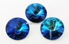 Swarovski, rivoli, bermuda blue, 10mm - x2