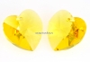 Swarovski, pandantiv inima, light topaz, 14mm - x2