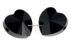 Swarovski, margele inima, jet, 10mm - x2