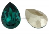Swarovski, fancy picatura, emerald, 14x10mm - x1
