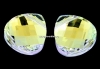 Swarovski, flat briolette, aurore boreale, 15.4x14mm - x1