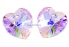 Swarovski, pandantiv inima, violet aurore boreale, 28mm - x1