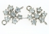 Link fulg de nea, argint 925 placat cu rodiu, 13x9.5mm - x1