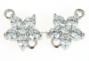 Link floare, argint 925 placat cu rodiu, 11.5x9mm - x1